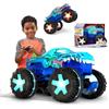 Hot Wheels Monster Trucks Macchina Telecomandata - Mega-Wrex oversize R/C, truck radiocomandato in scala 1:15 con 3 modalità di gioco, luci e suoni interattivi, giocattolo per bambini, 5+ anni, JBD90