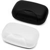 Lakifmo Portasapone solido da viaggio, impermeabile a prova di perdite con coperchio, porta sapone plastica per bagno (nero + trasparente, 2)
