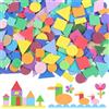 Saituo Home Circa 1500 Pezzi Adesivi in Gomma Espansa per Bambini, Autoadesivi Geometrici Colorati in Gommapiuma, Sticker Autoadesivi per Ausili Didattici Lavori di Artigianato Scrapbooking Fai da Te