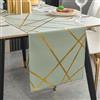 Brylleii Runner da Tavolo Verde Salvia Moderni 33 x 180 Runner Tavola Moderno Linee Oro Lavabile Decorazione da Centro Tavolo Centrini per Soggiorno Sala da Pranzo Primaverile Estivo Caffè