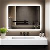 GIMBELEN Specchio da bagno a LED, 80 x 60 cm, rettangolare, interruttore touch, dimmerabile, 3 colori di luce regolabili, per bagno con illuminazione, verticale, anti-appannamento, per montaggio
