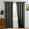 Deconovo Tende per Interni con Anelli, Oscuranti 100% con Retro Nero, Tende Termiche Isolanti Moderne per Camera da Letto e Soggiorno, 2 Pannelli, 140x260 cm, Grigio Chiaro
