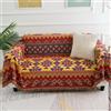 LumiSyne Coperte Double-Face Plaid In Cotone Intrecciato Con Nappina Motivo Geometrica Bohemien Stile Etnico Vintage Decorativo Coperta Da Tiro Per Letto Divano Campeggio Arazzo Tovaglia Tappeto