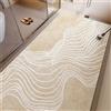 Odot Tappeto Doccia Antiscivolo, Texture Elegante Tappetino da Bagno in Luffa PVC, Tappeto Lavabile, Tappeti Bagno Asciugatura Rapida con Scarico per Area Umida (Cachi,50x80cm)