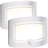 Lunartec lampade parete senza corrente: set da 2 Lampade da parete a LED con sensore di movimento e luce, 2 livelli di luminosità, 40 lumen (senza corrente)