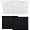 CHROMACRAFT 4 Sacchetti Antipolvere, Dimensioni Universali 40 * 50Cm, Protezione per Borsa per Vestiti, Finitura Domestica, Resistente alla Polvere E All'Umidità (Bianco, Nero).