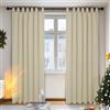 Deconovo Tende Oscuranti Termiche Isolanti 140x200 CM 2 Pezzi, Tende Moderne per Soggiorno Interni, con Passanti, Beige Scuro