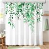 Hopomoon Set Tenda Doccia Stile Nordico con Piante e Stampe Floreali, Design a Foglie, Impermeabile, in Tessuto di Poliestere Spesso per Bagno, 180 x 180 cm