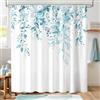 Hopomoon Tenda da doccia in stile nordico con stampa floreale e foglie, impermeabile, in tessuto di poliestere spesso, tenda da bagno, 180 x 180 cm