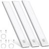 OUILA Luce Armadio LED, Armadio Led con Sensore di Movimento, 20.5CM Magnetica Ricaricabile Luce Led Sottopensile Dimmerabile Lampada per Cucina Scale Soggiorno Bagno Camere da Letto