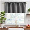 TOPICK Tende Passante tenda da bistrot Filtro della luce porta finestra balcone stile country roulotte corte rustiche soggiorno doccia tenda per interni 2 pezzi 150L x 45A cm, Grigio
