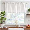 TOPICK Tende Passante tenda da bistrot Filtro della luce porta finestra balcone stile country roulotte corte rustiche soggiorno doccia tenda per interni 2 pezzi 150L x 45A cm, Bianco