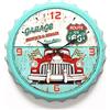 Menterry Orologio da parete in ferro retrò con tappo di bottiglia, 33 cm, stile vintage, funzionamento a batteria, silenzioso e creativo, decorazione creativa per garage, fattoria, ufficio, birreria