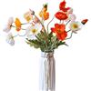 Kainonnan Fiori artificiali, 5 pezzi, fiori di papavero artificiali in seta, per casa, ufficio, matrimonio, decorazione esterna (colori misti)