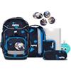 ergobag pack Set Bundle AW25/26, zaino ergonomico per la scuola flessibile 7 pezzi prima elementare Crime HuntBear - Blu scuro