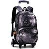 BOZONLI Zaino Scuola Trolley, Zaino con Carrello, Zaini Trolley Viaggio per Bambino Ragazzo, Nero