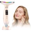 Yofuly Massaggiatore Viso, Dispositivo EMS Viso Anti-Rughe, Face Massager con Raffreddamento 5°C e Calore 45°C, 6 Modalità, Terapia LED a 7 Colori, Dispositivo Lifting per Rassodare Viso e Collo - Rosa