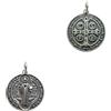 Only faith Ciondolo medaglia di San Benedetto in argento Sterling 925, ciondolo con croce di potere, 1,5 cm e 2 cm, Pequeño, Argento, Non è una pietra preziosa