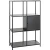 HAKU Scaffale nero, metallo - Dim.: L 80 cm x A 134 cm x P 37 cm, Stile: Moderno