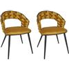 HOME DECO FACTORY, HD0358, set di 2 sedie Sawyer giallo senape, edizione lounge, mobili, seduta, sedia da tavolo, 66 x 82 x 54 cm, altezza seduta 47 cm, giallo nero