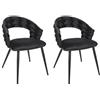 HOME DECO FACTORY, HD0359, set di 2 sedie Sawyer nere, edizione lounge, mobili, seduta, sedia da tavolo, 66 x 82 x 54 cm, altezza seduta 47 cm, nero