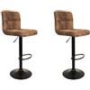 HOME DECO FACTORY, HD7603, Set di 2 sedie da bar regolabili Downtown, Indus Bistro, mobili, seduta, sgabello e sedia da bar, 43x93x42 cm, altezza seduta 61 cm, marrone nero