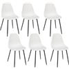 HOME DECO FACTORY, HD0355, Set di 6 sedie Gustav bianche, Les P'Tits Prix, mobili, sedile, poltrona da tavolo, sedia, 50,7 x 84,8 x 45,5 cm, altezza seduta 45 cm, bianco