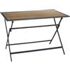 HOME DECO FACTORY, HDO0420, Tavolo Effetto Legno in Metallo Nero 110x70 cm - Design Elegante e Pratico per Interni ed Esterni, Facile da Mantenere, Ideale per i Pasti in Famiglia - Grigio