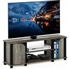 Furinno Brahms Mobile TV con Ripiani e contenitori, Legno ingegnerizzato, Rovere Francese/Nero, Taglia Unica