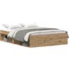 vidaXL Struttura letto senza materasso rovere Artisan 135x190cm materiale a base di legno