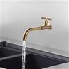 XDSMB Miscelatore Lavabo a Parete Oro Spazzolato Solo Acqua Fredda Rotazione a 360° Rubinetto Muro Bagno Foro Singolo,Oro Spazzolato