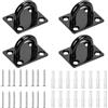 Swpeet 4 ganci M8 304 in acciaio inox nero quadrato con viti e tasselli in plastica, kit assortito, ganci per hardware marino gancio a U gancio per fissaggio