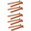MroMax Diametro 6mm Lungo 50mm Bulloni Testa Piatta Rame Solido Rivetti Di Fissaggio Rivetti Ottone Tono 10pcs
