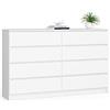 BDW - Comò con 8 cassetti, comò K160, credenza, mobili per soggiorno, camera da letto, corridoio, armadio da ufficio, materiale robusto e design moderno - 160x40x99 cm, Bianco
