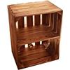 Teramico Teramo, casse di legno per frutta, vino, 50 x 40 x 30 cm, con ripiani intermedi - antracite/bianco/fiammato - per costruzione di mobili - massiccia e stabile - (1 fondo corto, flangiato)
