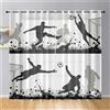 Odot Tende Semi Trasparenti per Interni,Motivo Calcio 3D Tenda Voile con Occhielli 2 Pezzi Tenda Filtranti Finestra Tende Camera da Letto per Soggiorno Camera da Letto (132x160cm,Partita di Calcio)