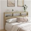 IBUQDDV Testiere Letto Matrimoniale Testiera Letto Una Piazza E Mezza Testata Letto Matrimoniale Spalliera Letto Singolo Testiera con Contenitore a LED Rovere Sonoma 180x17x102 cm per Camera Degli Ospiti