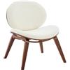 sweeek Poltrona con Finiture Effetto Legno curvato e Tessuto Bouclé, Ines, Marrone, 66x59x76 cm