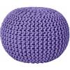 Homescapes, pouf poggiapiedi imbottito lavorato a maglia, 100% cotone, ideale in salotto, per bambini o anziani, Tessuto, Mauve, 40 x 35 cm