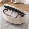 SACOOL Panca imbottita con vano portaoggetti in velluto, poggiapiedi con gambe in metallo, adatta per corridoio, soggiorno, camera da letto, 90 x 40 x 42 cm, beige
