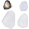 KLEHOPE Set di 3 Stampi in Silicone Poligonali - Stampo per Resina, Gesso, Cemento e Cera - Vassoi, Portacandele, Svuotatasche, Sottobicchieri - Flessibile, Antiaderente e Facile da Pulire