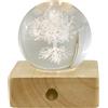 Doni Bomboniere Comunione 1 pz Lampada LED con Base Quadrata Cresima Laurea Matrimonio Anniversario E Sfera L'Albero Le Sue Radici Grande Idee Regalo Complete Originali Economiche