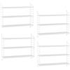 [en.casa] Set di 4 Scaffali da Parete Scaffali Pensili a 3 Ripiani Regolabili in Altezza Mensole da Muro in Acciaio 50 x 60 x 15 cm - Bianco, opaco