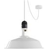 creative cables EIVA Elegant Lampada a Sospensione per Esterni con Paralume, 5 m Cavo Tessile, rosone in Silicone e portalampada IP65 Waterproof - Senza Lampadina, Bianco