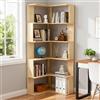 ZENVOKE Scaffale angolare, libreria, 6 ripiani, grande e moderna, ad angolo, a forma di L, per camera da letto, soggiorno, studio, 157 x 60 x 60 cm