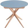 RAGABA Tavolo da pranzo rotondo allungabile, 90 cm, Jubi, blu tortora