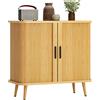 SogesPower Armadio con porta scorrevole in bambù | Mobile salvaspazio 80x40x75cm per soggiorno cucina camera da letto e corridoio, gambe in pino rinforzate, design naturale ed elegante