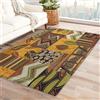 UUZEAI 50x80cm Tappeto da soggiorno con motivo patchwork geometrico rustico, antiscivolo, lavabile, per corridoio, cucina