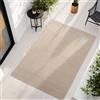 Teppium Tappeto per Soggiorno, Camera da Letto, Veranda - Pelo Corto Beige, Effetto Alto-Basso, Morbido e Lavabile, Adatto per Esterni, Facile da Pulire, 200x290 cm