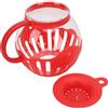 ZASCHMOY Popper a Microonde a Microonde in Vetro da 2,13 Litri Ecologici con Coperchio a Bocca Larga - Barattolo di Popcorn Borosilicato per Cinema e Feste di Gioco - Verde (rosso)